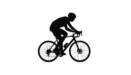 Fototapeta premium Cyclist pedaling a lightweight racing machine represents speed and health in this sleek black graphic.