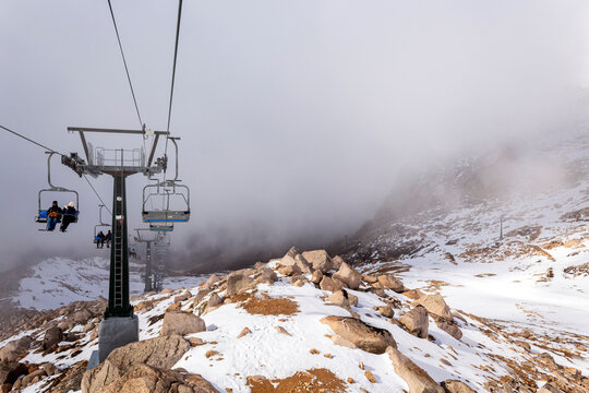 ski lift in the mountains Cerro Catedral Bariloche Argentina