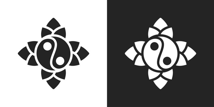 Feng Shui Icon In Black And White Glyph Style