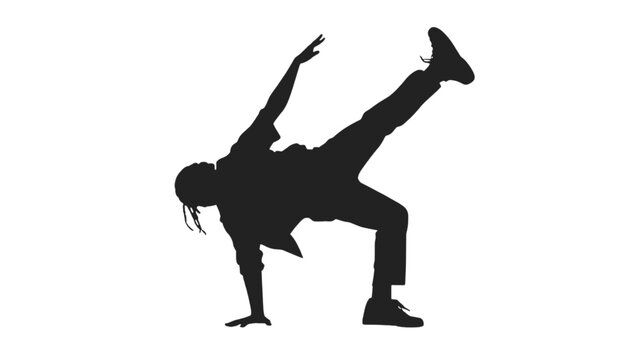 Breakdancer silhouette captures a male individual performing a dynamic street style floor move trick.