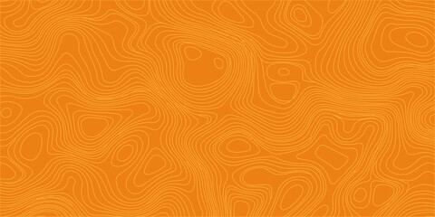Orange topographic map background with abstract wavy contour lines for seamless graphic design backdrops. Geographic maps or wood grain, making it ideal for modern digital art, web design, banners © Creative Lis