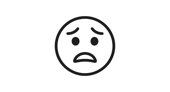 Sad face emoticon with frown.