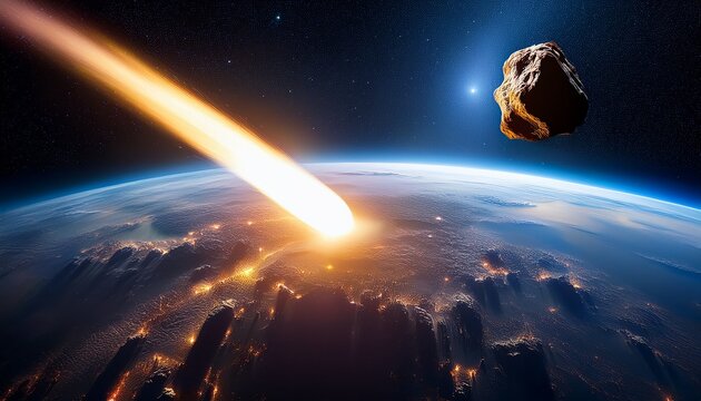 A Comet An Asteroid A Meteorite Glows Enters The Earth S Atmosphere Attack Of The Meteorite Meteor Rain 2