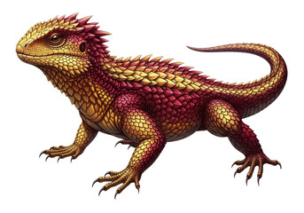Fototapeta premium Colorful spiky lizard isolated on transparent background