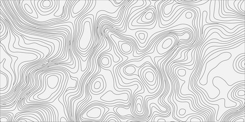 Abstract topographic map background with black contour lines on white texture for geographic cartography pattern design. A high-quality minimalist vector background, flowing topographic map lines © Creative Lis