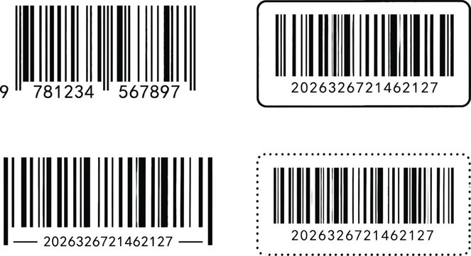 Retail Barcode Sticker Set &ndash; Product Identification & UPC Code Vectors