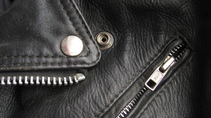 zipper on leather jacket © Maks