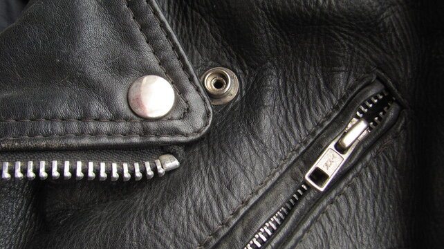 zipper on leather jacket
