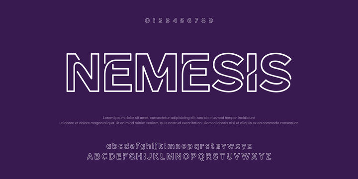 Abstract thin line font alphabet. Minimal modern fashion fonts and numbers. Typography typeface uppercase lowercase and number. vector illustration