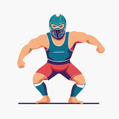 Obraz premium Luchador Wrestler in Action Pose