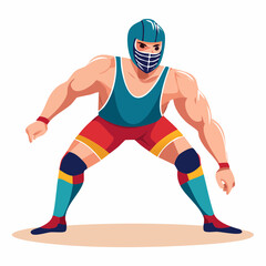 Obraz premium Wrestler in action pose