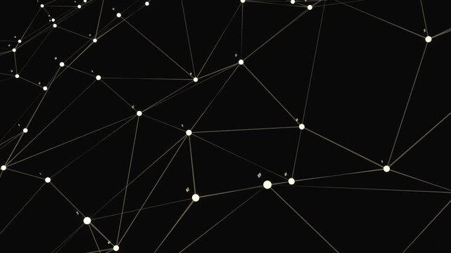 Abstract White Plexus Network with Dynamic Numbers 4K Loop