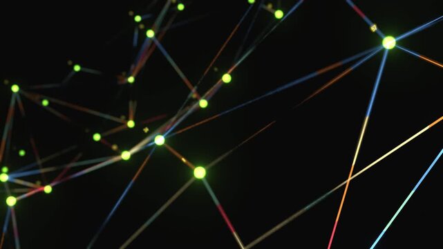 Abstract Multicolor Warm Cool Pride Plexus Network with Dynamic Numbers 4K Loop
