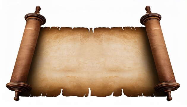 Mockup Of An Ancien Parchment Sroll On Alpha Transparent Background Ai Generated Illustration