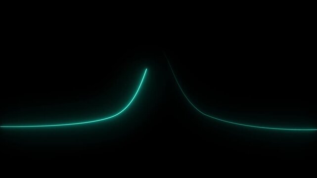 Animation of glowing wave line sliding. Abstract neon background 4k video.