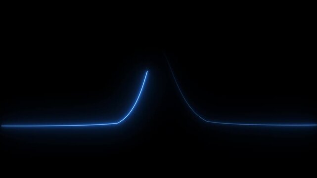 Animation of glowing wave line sliding. Abstract neon background 4k video.