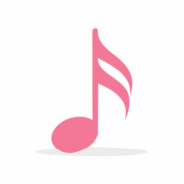 Pink musical eighth note symbol