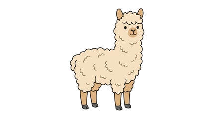 Naklejka premium Hand-drawn vector illustration of an alpaca on a white background