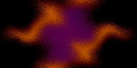 Abstract dark grainy background with vibrant orange and purple neon gradients © MOHAMMADELIUS