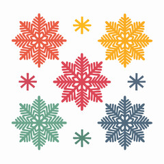 Fototapeta premium Colorful Snowflakes Pattern