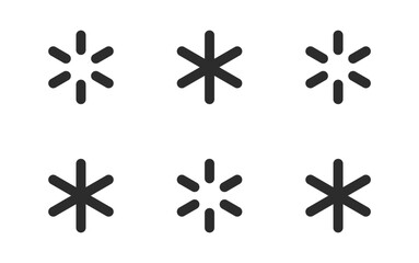 Obraz premium Asterisk Symbol Set Alignment Line Art
