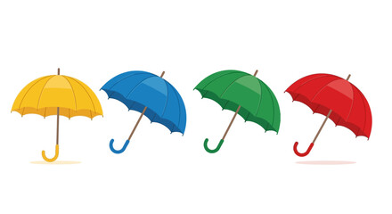 Obraz premium Colorful umbrella icons, vector illustration, rain symbols, colorful umbrellas