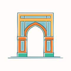 Fototapeta premium Stylized Archway Illustration