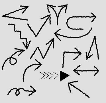 Arrows set down left right up arrows with white background