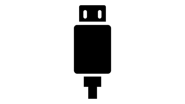A black icon representing an OTG (On-The-Go) adapter connector. This symbol signifies a mobile accessory or the use of a