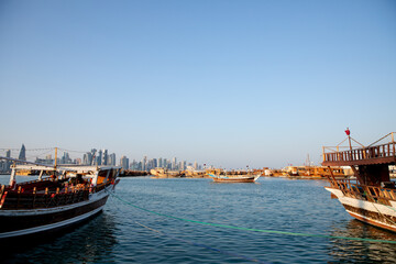Obraz premium Doha Skyline Hafen Katar 