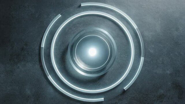Close-up of a circular metallic object emitting bright light on textured surface