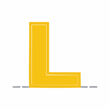 Yellow Letter L Icon