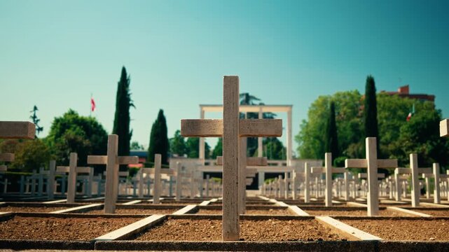 Solemn Memorial Day Scene in Historic Cemetery