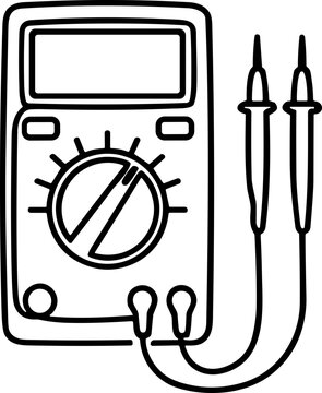 Multimeter with probes for electrical measurement.