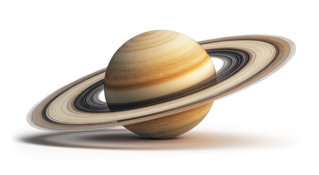 Stunning 3D Render of Saturn with its Iconic Rings.