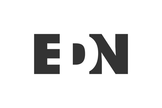 EDN logo design. Initial letter E D N bold font style for tech startups, consulting, corporate branding. Creative company name, headlines typography identity, trendy logotype.