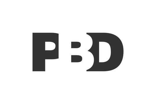 PBD logo design. Initial letter P B D bold font style for tech startups, consulting, corporate branding. Creative company name, headlines typography identity, trendy logotype.