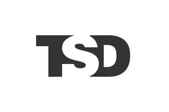 TSD logo design. Initial letter T S D bold font style for tech startups, consulting, corporate branding. Creative company name, headlines typography identity, trendy logotype.