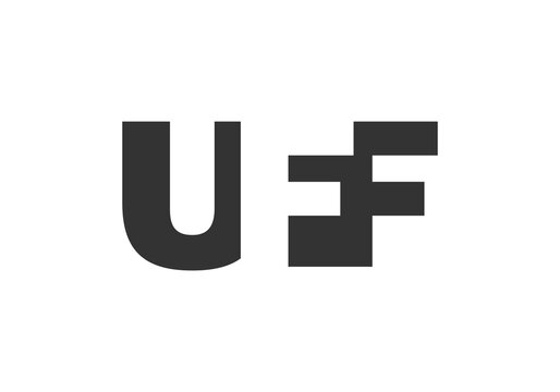 UFF logo design. Initial letter U F F bold font style for tech startups, consulting, corporate branding. Creative company name, headlines typography identity, trendy logotype.