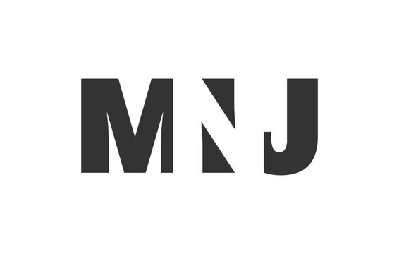 MNJ logo design. Initial letter M N J bold font style for tech startups, consulting, corporate branding. Creative company name, headlines typography identity, trendy logotype.