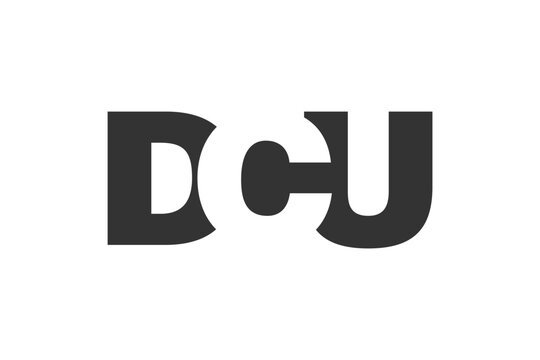 DCU logo design. Initial letter D C U bold font style for tech startups, consulting, corporate branding. Creative company name, headlines typography identity, trendy logotype.