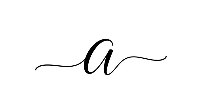 Elegant Handwritten Letter A Calligraphy Script Font Design
