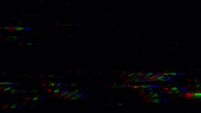 RGB Digital Glitch Artifact Burst Overlay with Pixel Noise and Signal Distortion