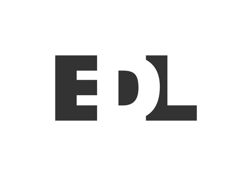 EDL logo design. Initial letter E D L bold font style for tech startups, consulting, corporate branding. Creative company name, headlines typography identity, trendy logotype.