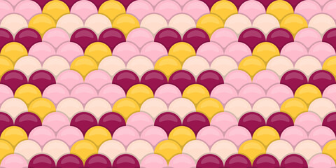 Seamless pastel pink, gold, and burgundy scale pattern.  Perfect for backgrounds, textures, or whimsical designs. © Olena