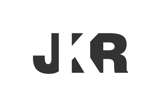 JKR logo design. Initial letter J K R bold font style for tech startups, consulting, corporate branding. Creative company name, headlines typography identity, trendy logotype.