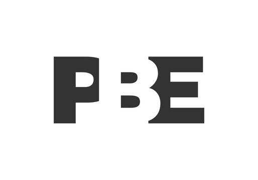 PBE logo design. Initial letter P B E bold font style for tech startups, consulting, corporate branding. Creative company name, headlines typography identity, trendy logotype.