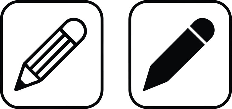 School pencil icon set for education apps and materials