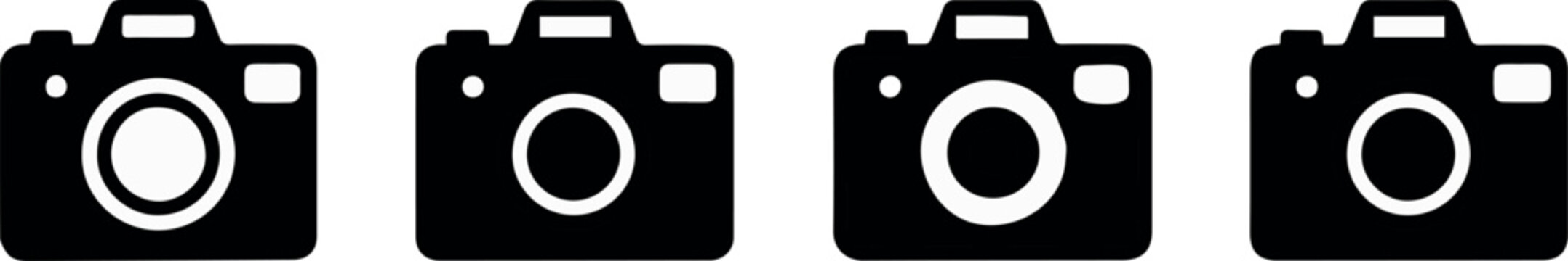 Camera icon set for social media action buttons