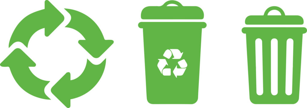 Waste segregation and disposal icons for community signage